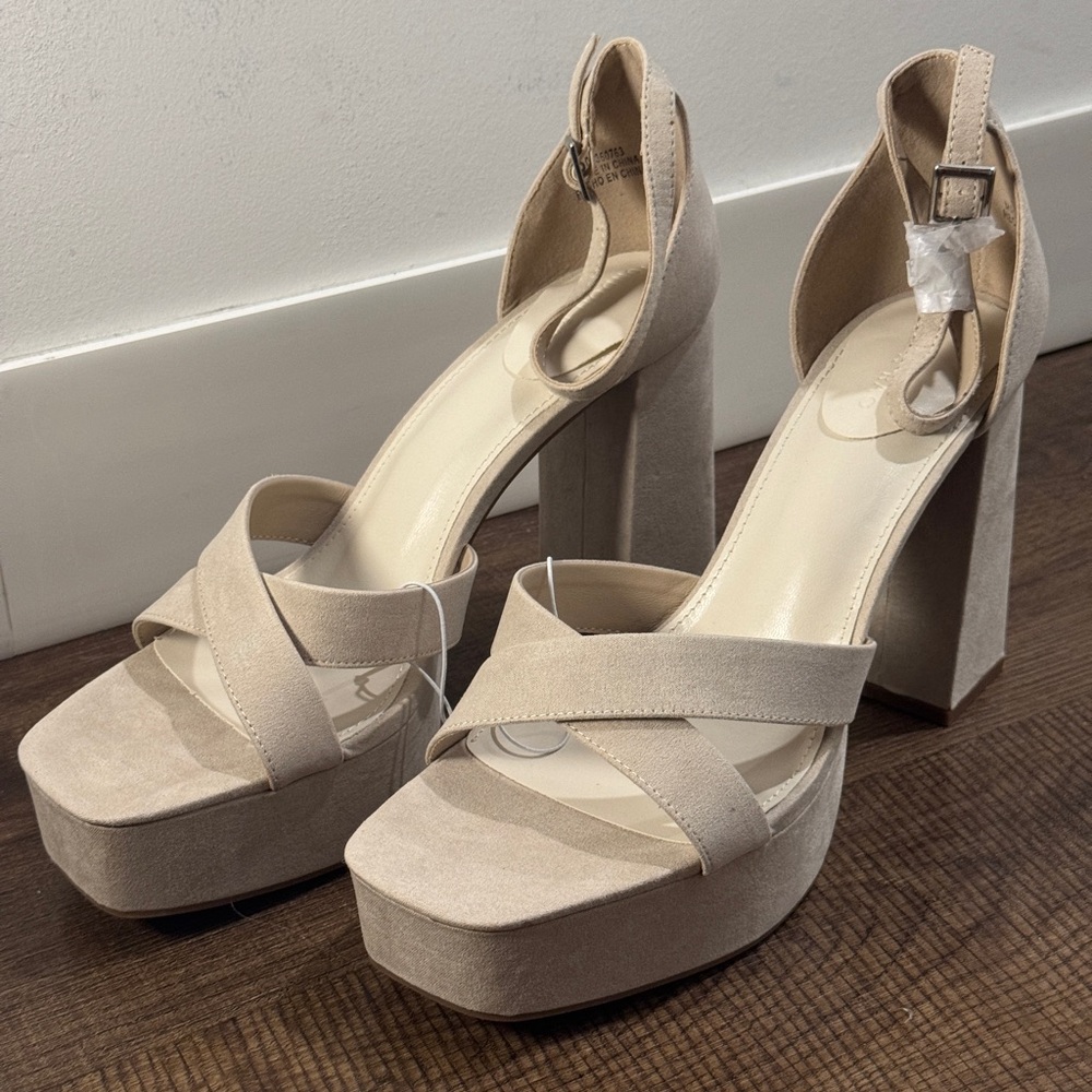Elegant Cream Platform Heels